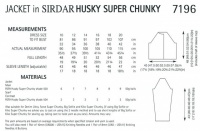 Knitting Pattern - Sirdar 7196 - Husky Super Chunky - Jacket